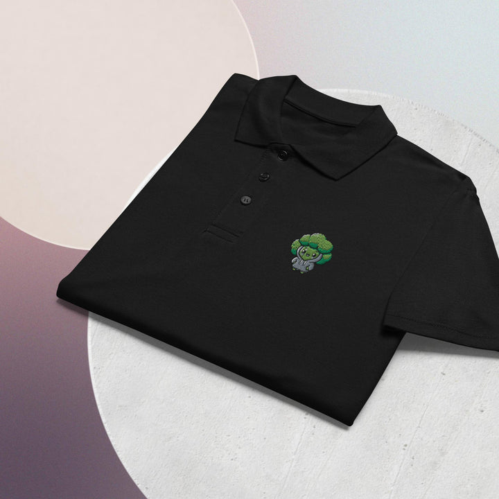 TheVeggieClub Broccoli Polo Zwart - productdetail