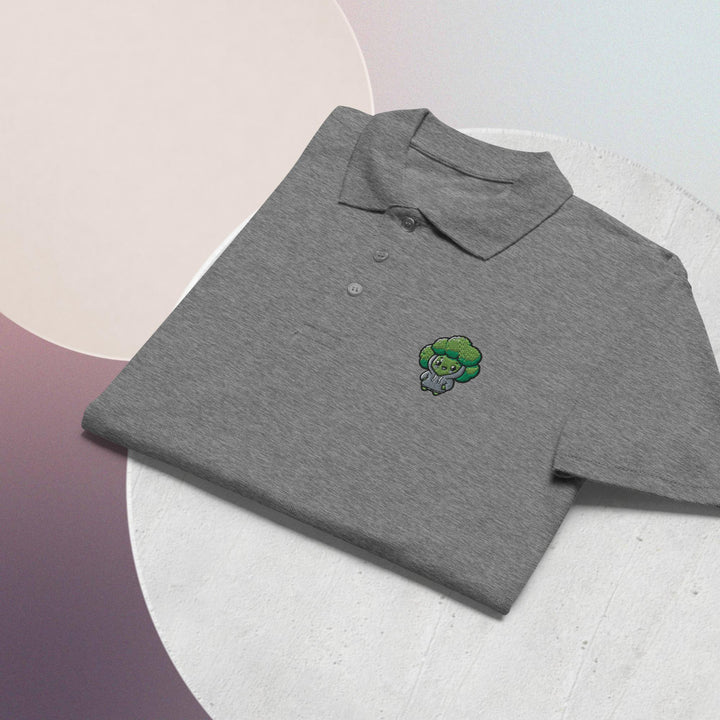 TheVeggieClub Broccoli Polo Lichtgrijs - productdetail