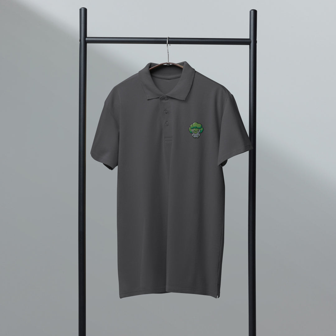 TheVeggieClub Broccoli Polo Muisgrijs - Voorkant