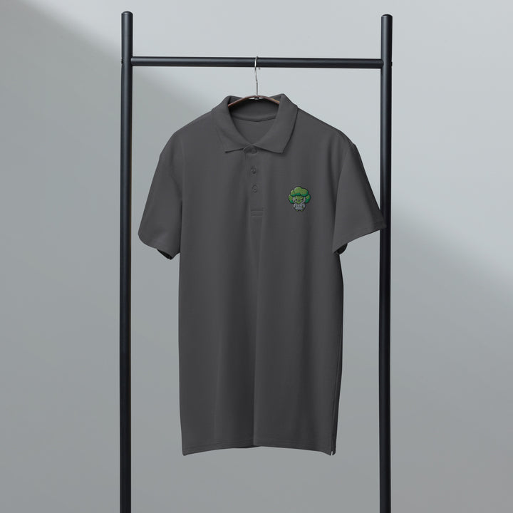 TheVeggieClub Broccoli Polo Muisgrijs - Voorkant