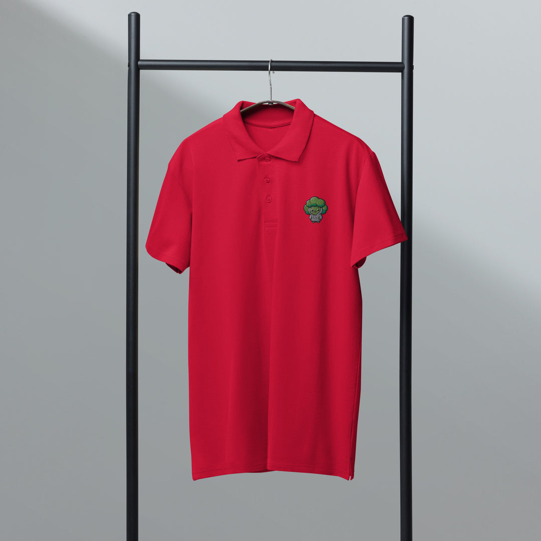 TheVeggieClub Broccoli Polo Rood - Voorkant