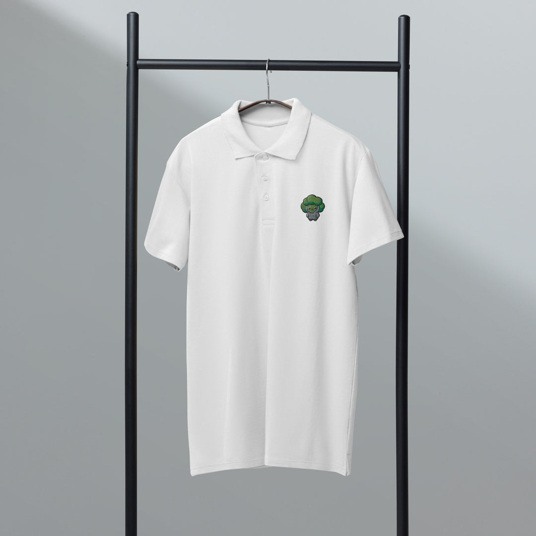 TheVeggieClub Broccoli Polo Wit - Voorkant