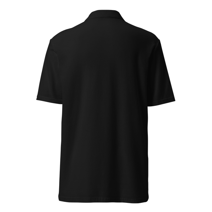 TheVeggieClub Duurzame Heren Fashion – Basic Piqué Poloshirt met geborduurd Broccoli logo B02 – Zwart achterkant