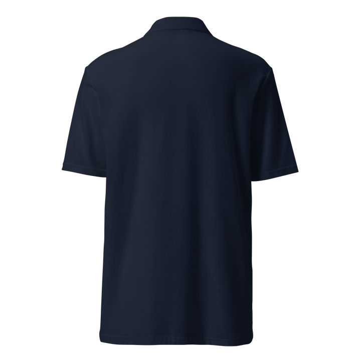 TheVeggieClub Duurzame Heren Fashion – Basic Piqué Poloshirt met geborduurd Broccoli logo B02 – Navy achterkant