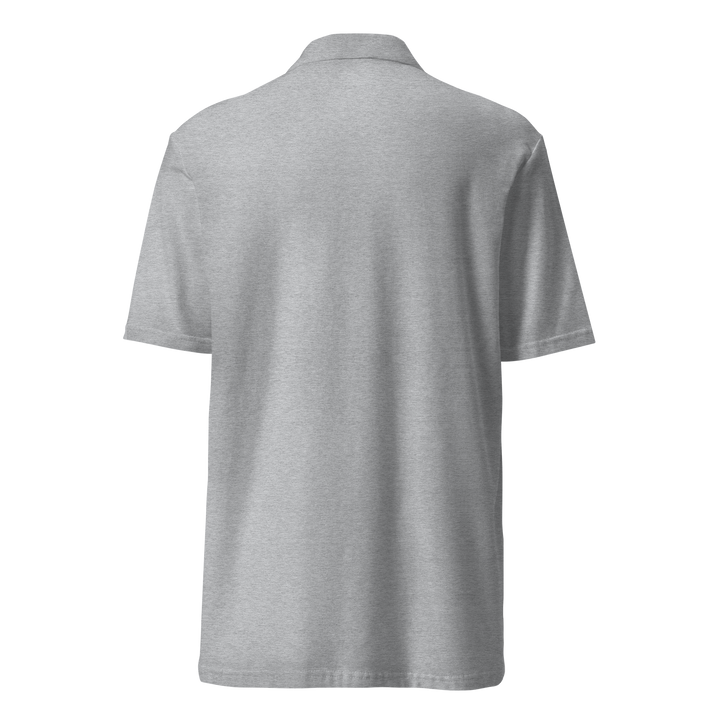TheVeggieClub Duurzame Heren Fashion – Basic Piqué Poloshirt met geborduurd Broccoli logo B03 – Sport Grijs achterkant