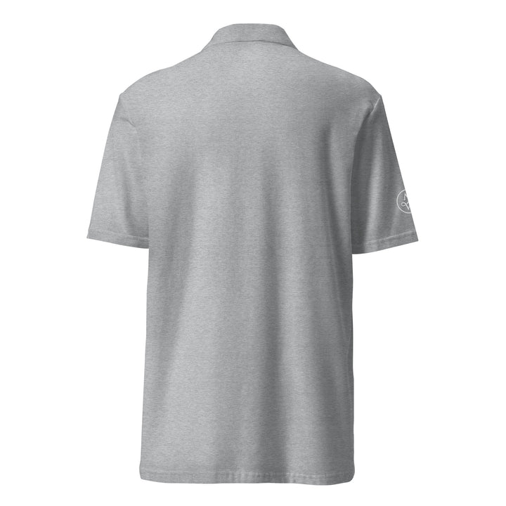 TheVeggieClub Duurzame Heren Fashion – Basic Piqué Poloshirt met geborduurd Broccoli logo B13 – Sport Grijs achterkant